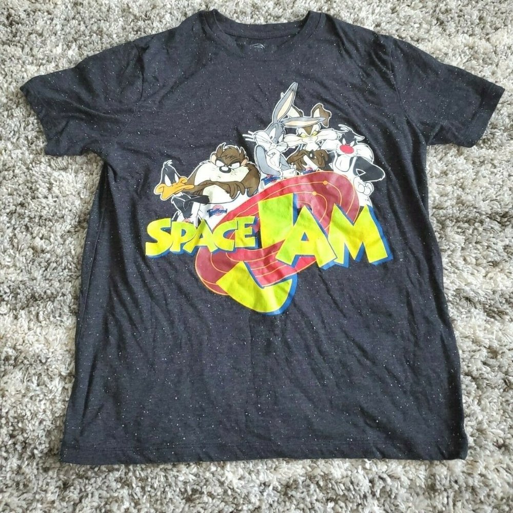 Space Jam Space Gray Paint Splatter Speck Mens Graphic T-Shirt Size Large 42/44